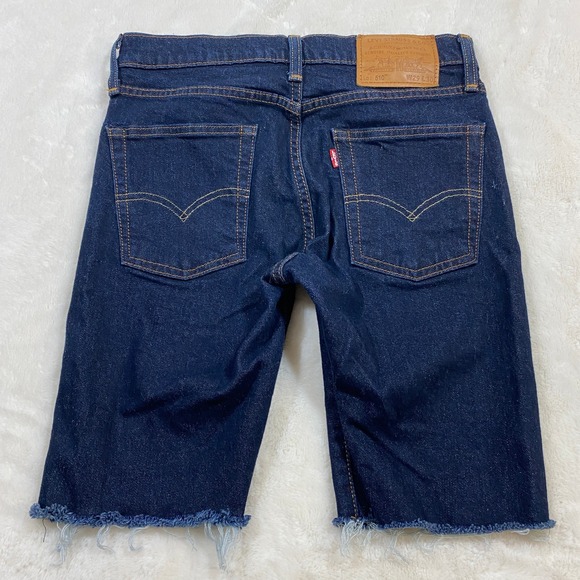 Levi's 510 Premium Denim Shorts Frayed Hem Dark Wash Casual Women's W29 - Picture 3 of 11